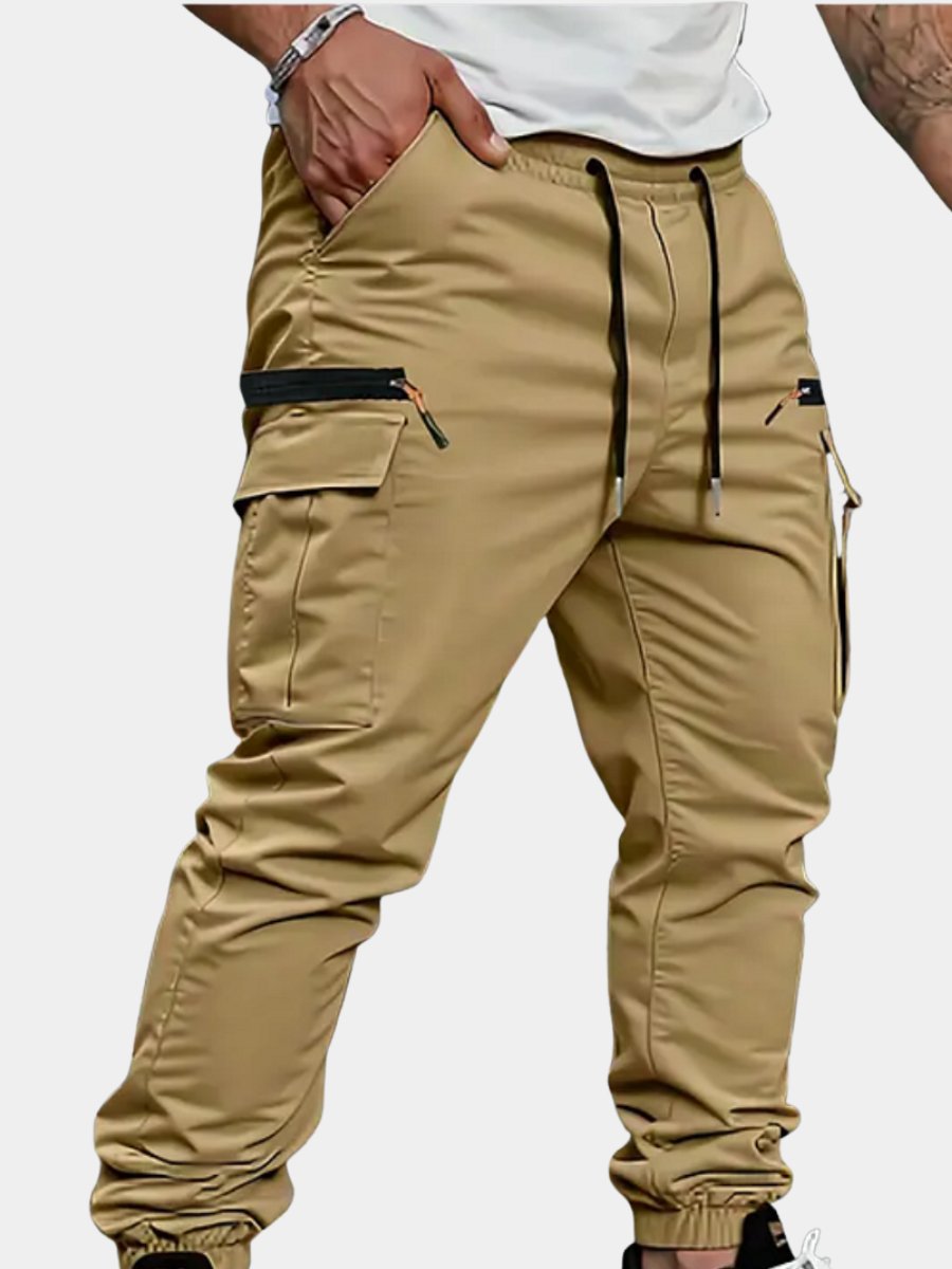 Men's stretch jogger cargo pants, tapered fit, perfect for casual wear & active lifestyles.