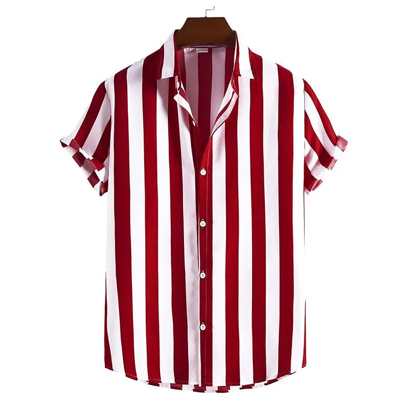 Men's striped relaxed fit polo shirt. Cool, comfortable short sleeve casual top for summer fashion.