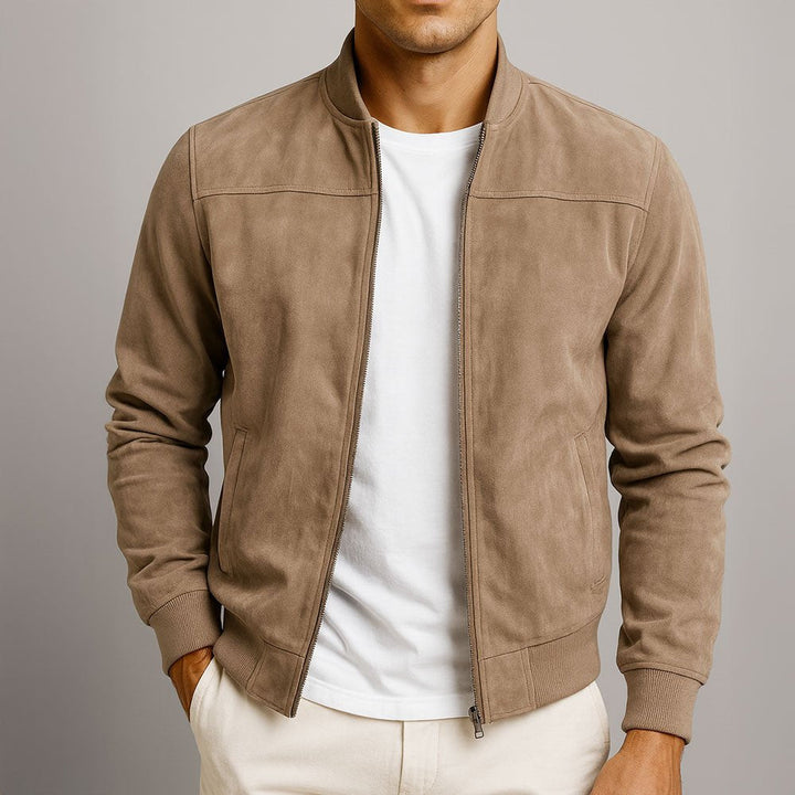 Tailored men's bomber jacket with a structured fit, ideal for modern smart casual fashion.