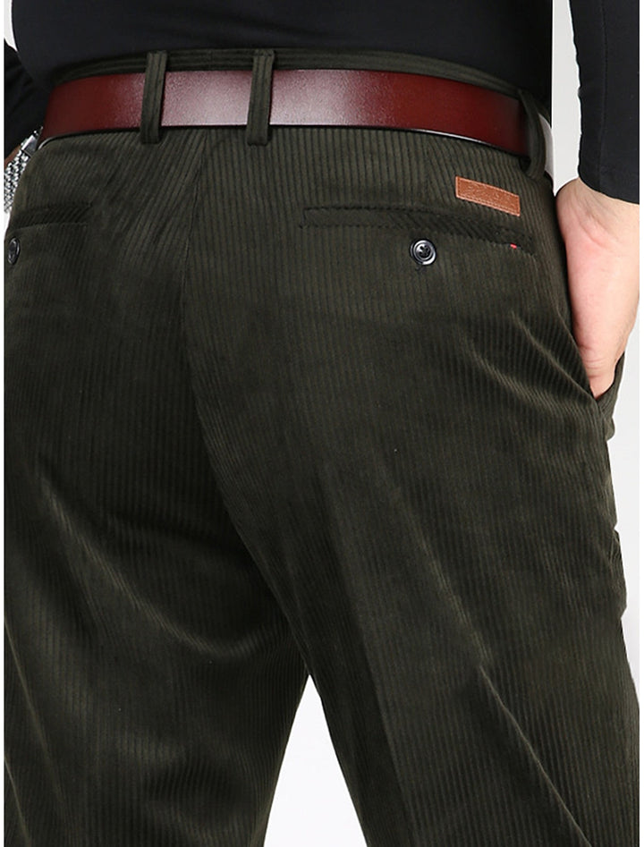 Modern men's structured ribbed pants, designed for ultimate everyday comfort & a stylish, relaxed fit.