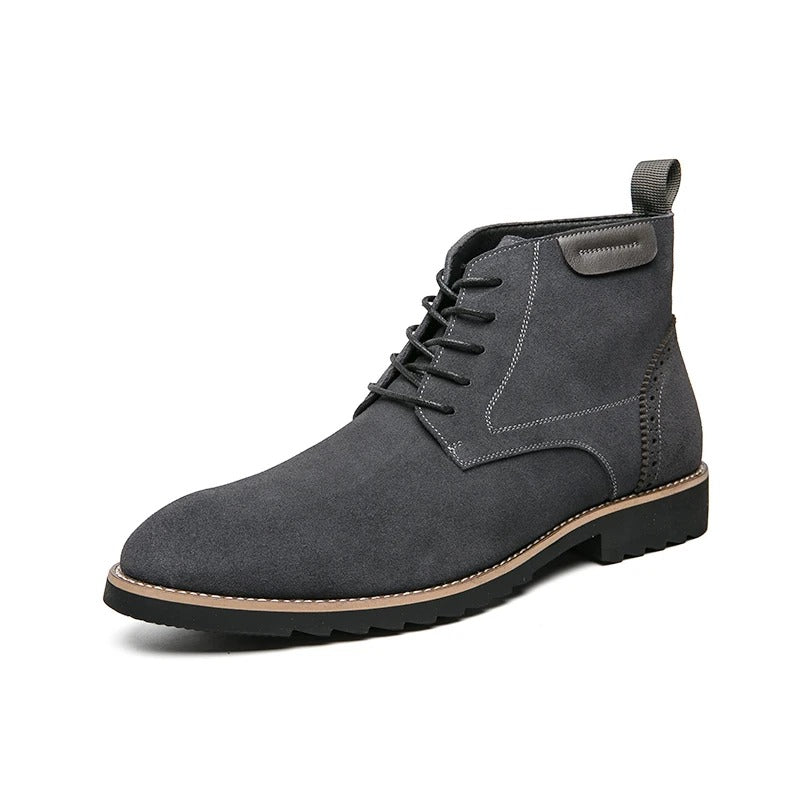 Men's outdoor-ready olive green suede hybrid boots, designed for both style and utility