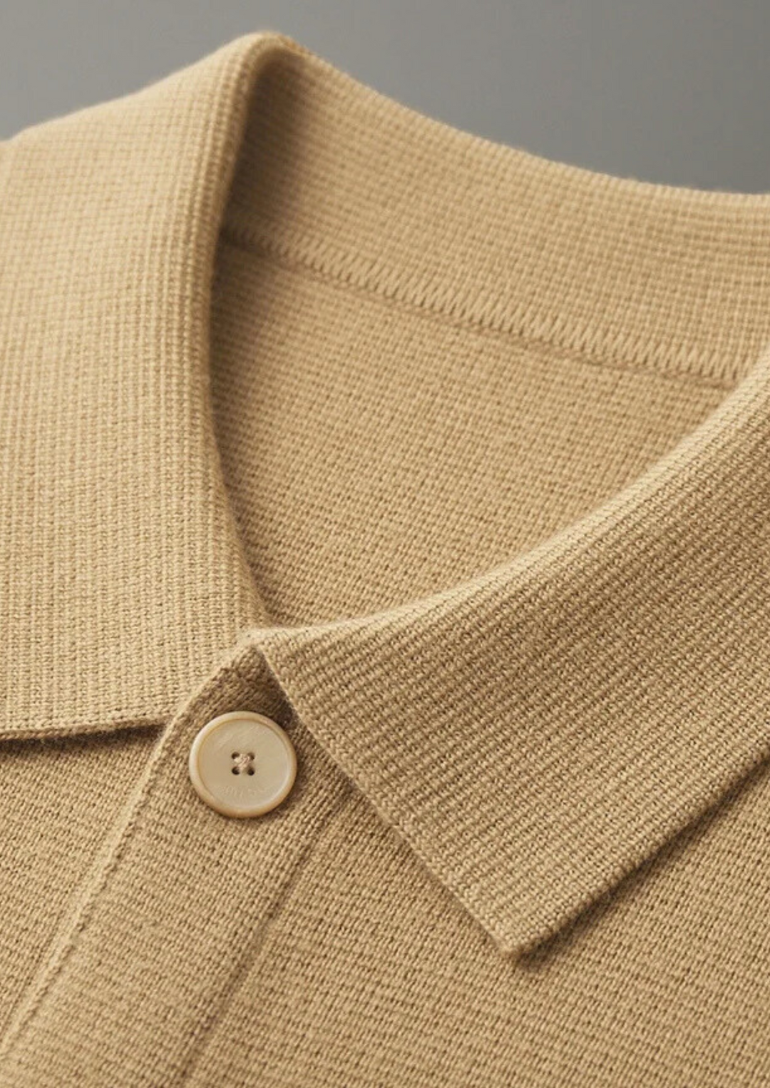 Men's smart casual button-up cardigan, great for layering outerwear, featuring convenient patch pockets.