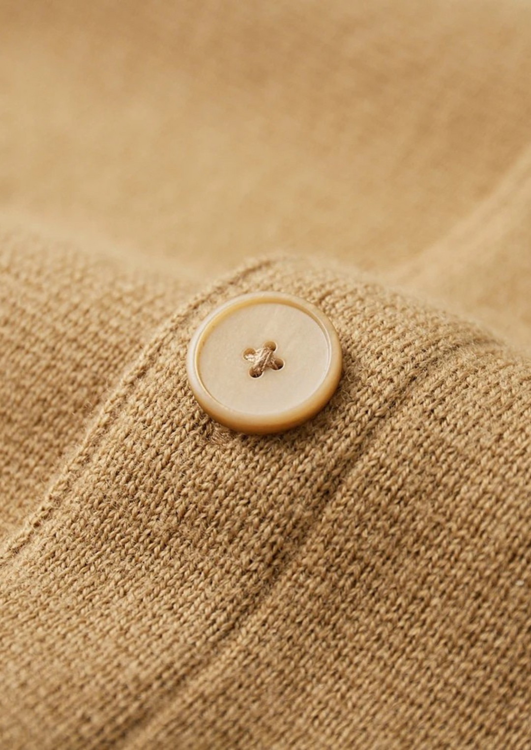 Fashionable men's button-up cardigan, featuring patch pockets and a ribbed design for easy layering.