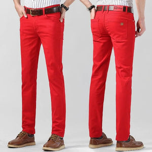Richly colored men's casual trousers, perfect for adding a stylish touch to any everyday outfit.