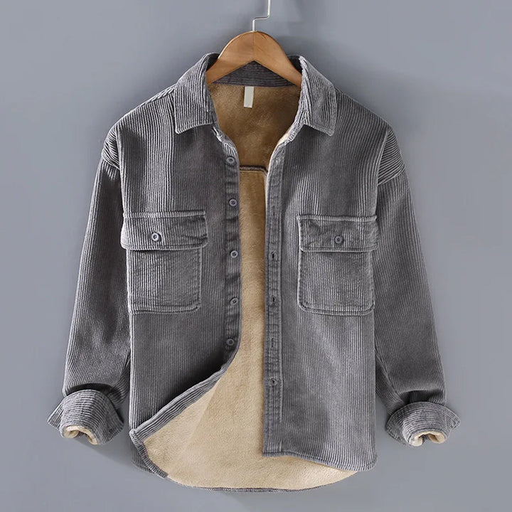 Classic men's corduroy jacket, warm & versatile. Ideal casual outerwear for autumn and winter.