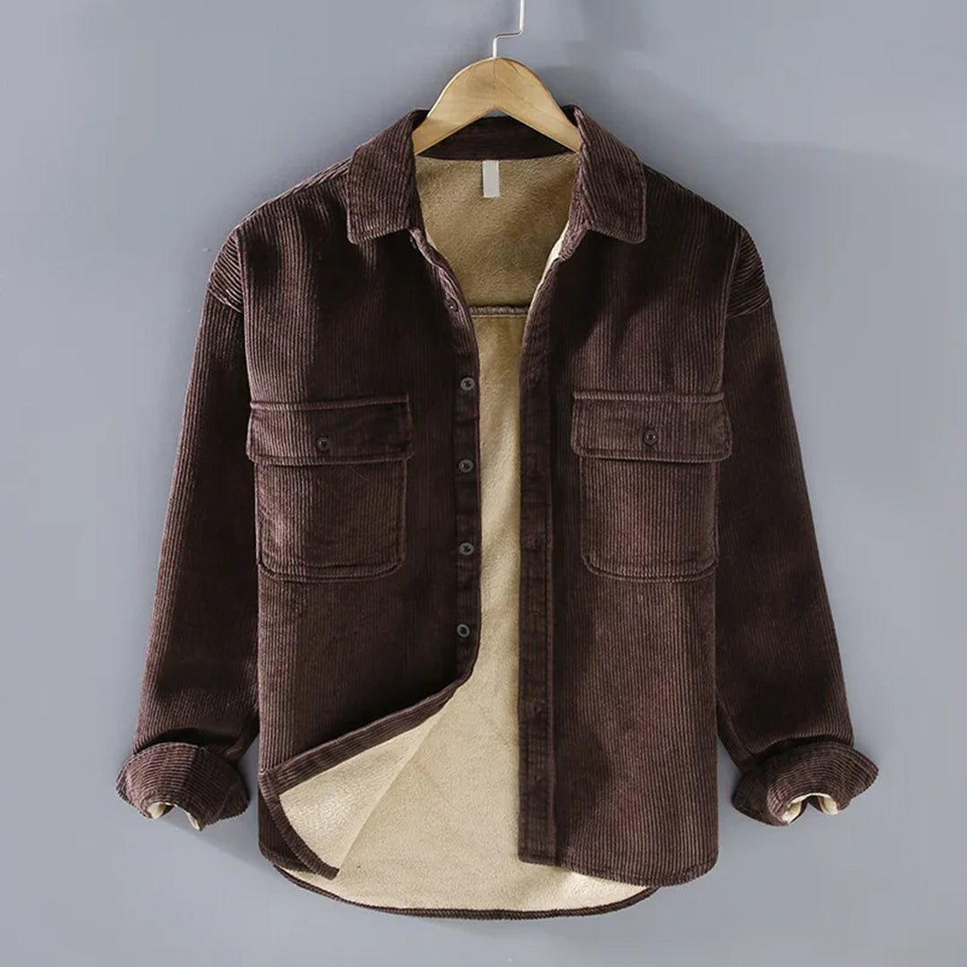 Stylish Victor men's corduroy jacket. Soft, warm clothing for autumn & winter comfort.