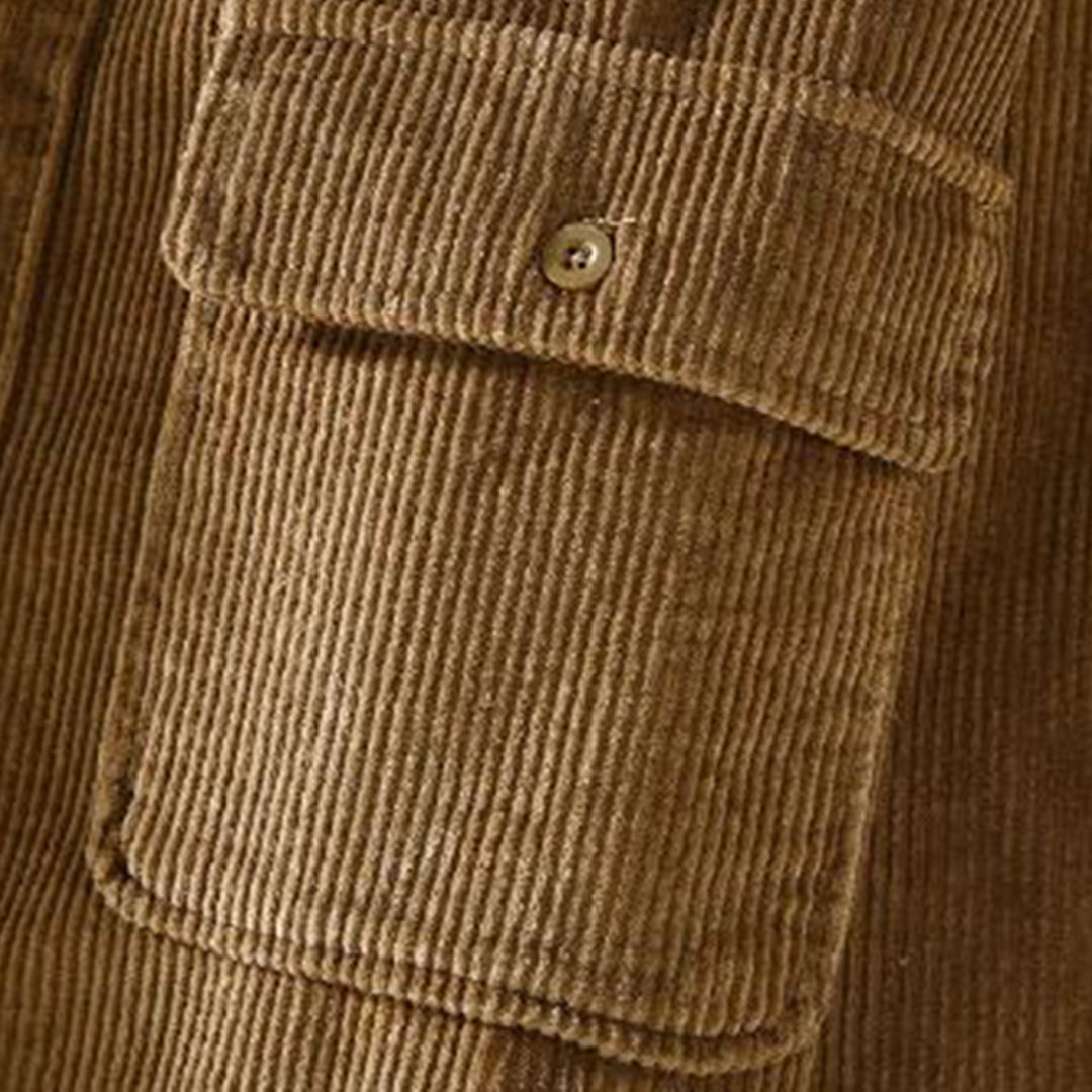 Comfortable men's corduroy jacket, perfect for cold weather. Stylish and warm autumn winter outerwear.