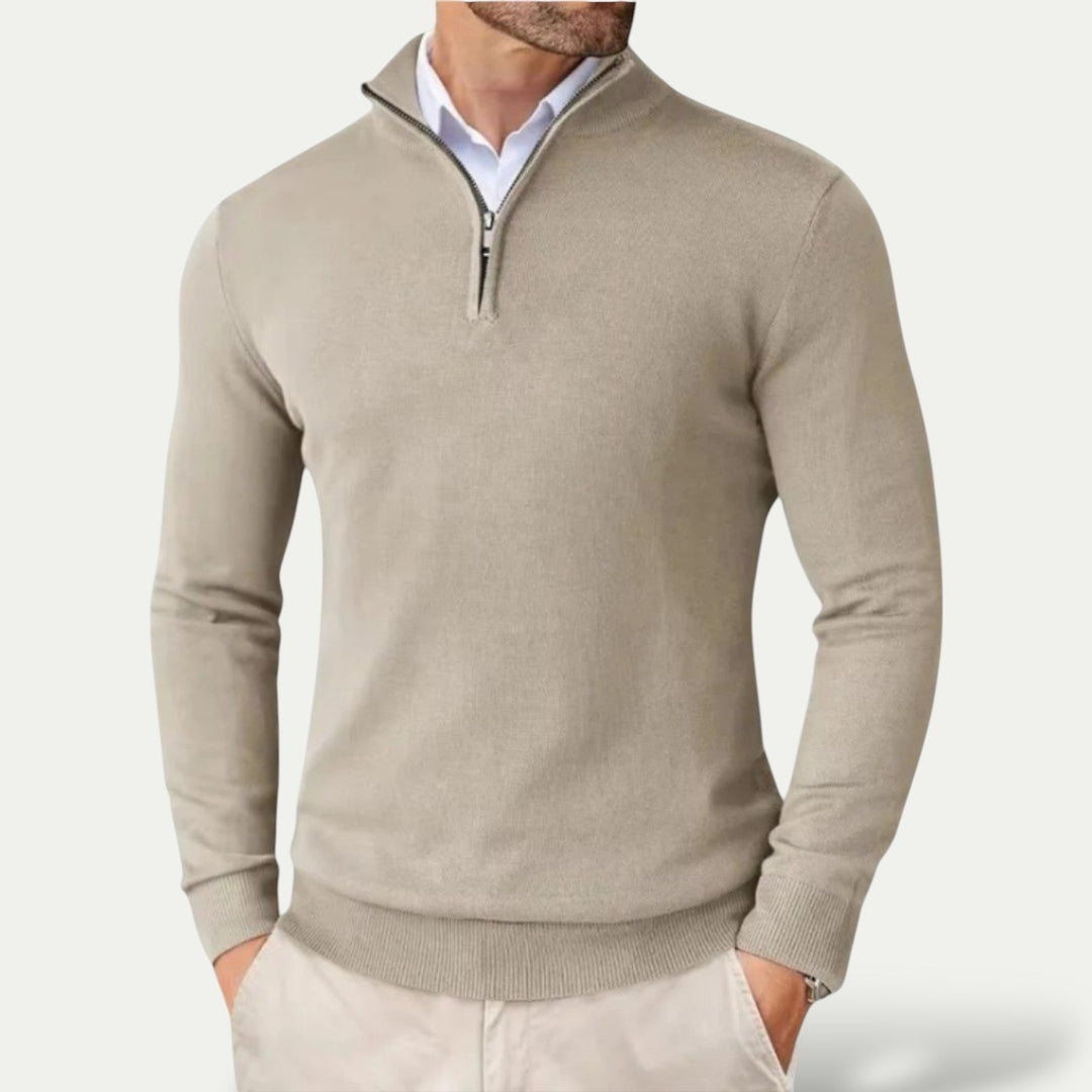 Men's casual half-zip pullover, a soft long sleeve top for comfortable daily wear.
