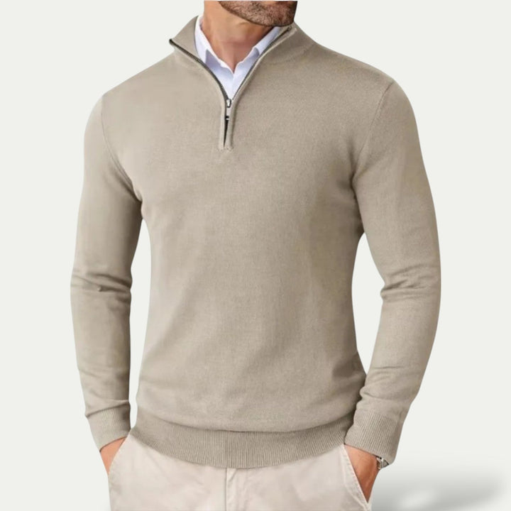 Men's casual half-zip pullover, a soft long sleeve top for comfortable daily wear.