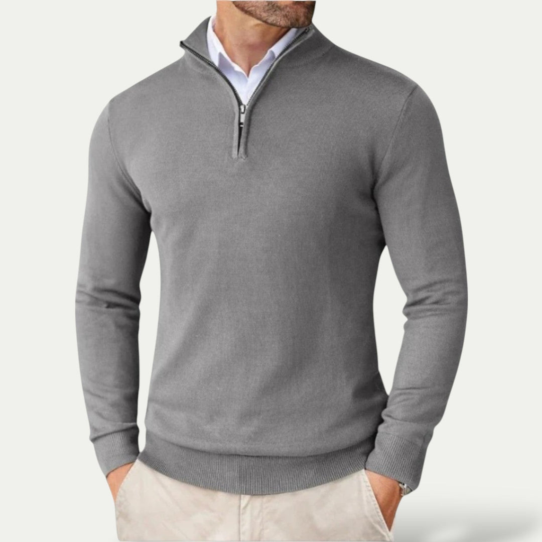 Men's comfortable half-zip pullover, a versatile long sleeve for casual and smart casual looks.