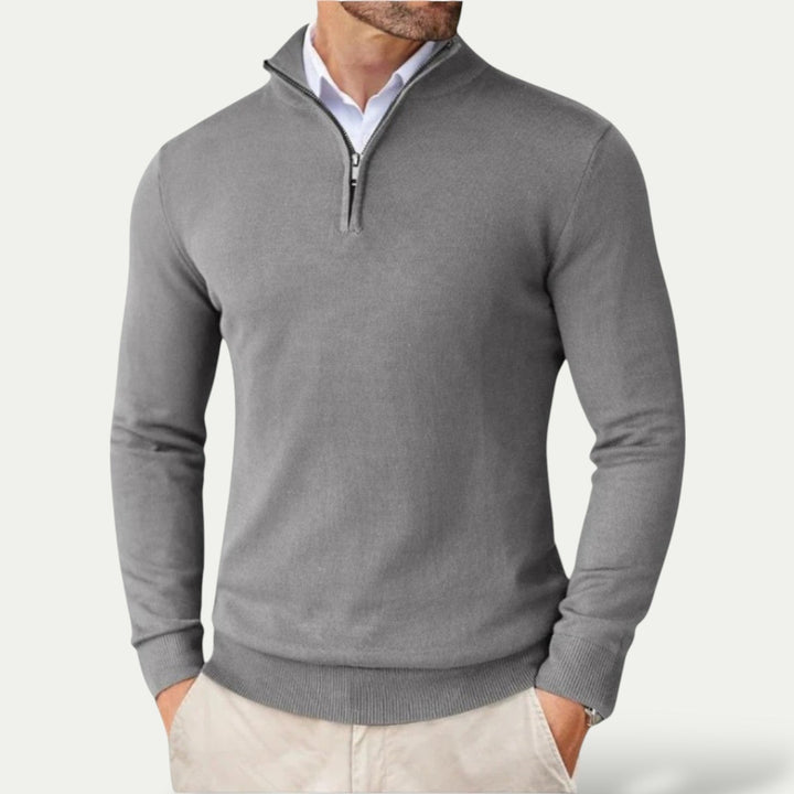 Men's comfortable half-zip pullover, a versatile long sleeve for casual and smart casual looks.