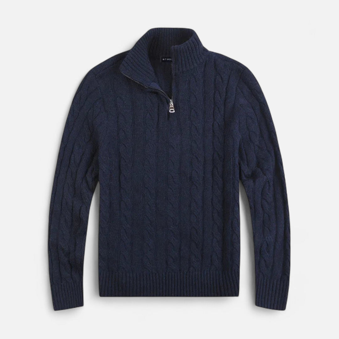Well-fitted men's open-front sweater, a modern cardigan offering comfortable and stylish layering for all-season wear.