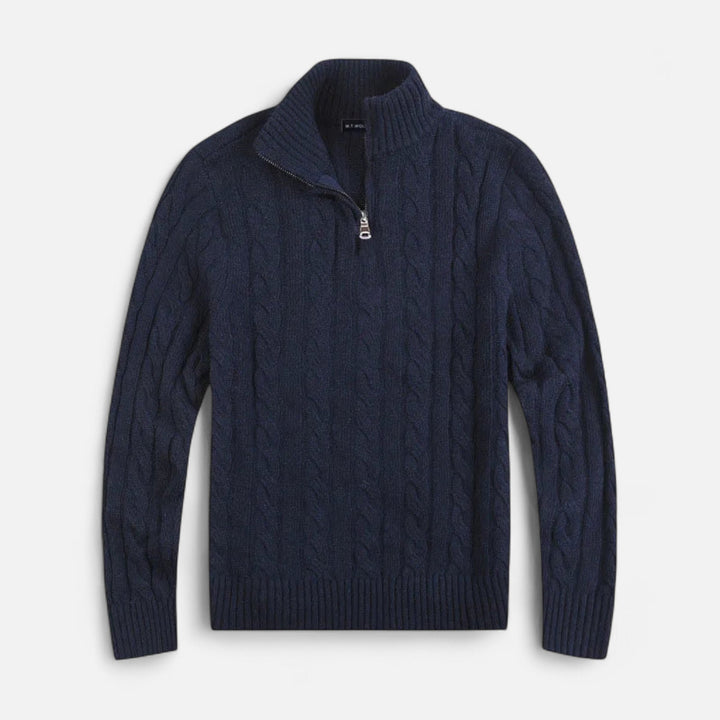 Well-fitted men's open-front sweater, a modern cardigan offering comfortable and stylish layering for all-season wear.