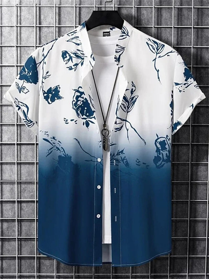 Stylish men's print shirt, short-sleeve, ideal for a relaxed casual summer look.