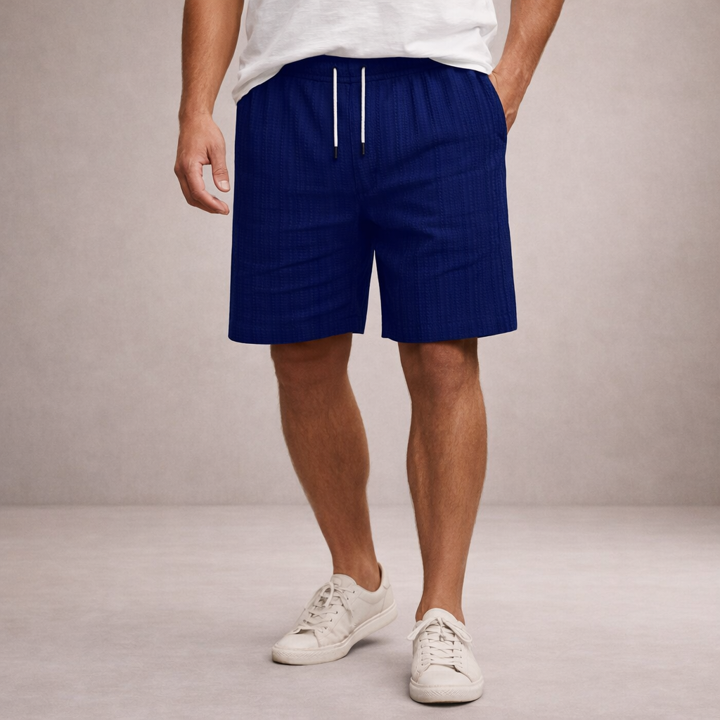 Men's casual drawstring shorts, perfect for summer days, offering a relaxed & comfortable fit.