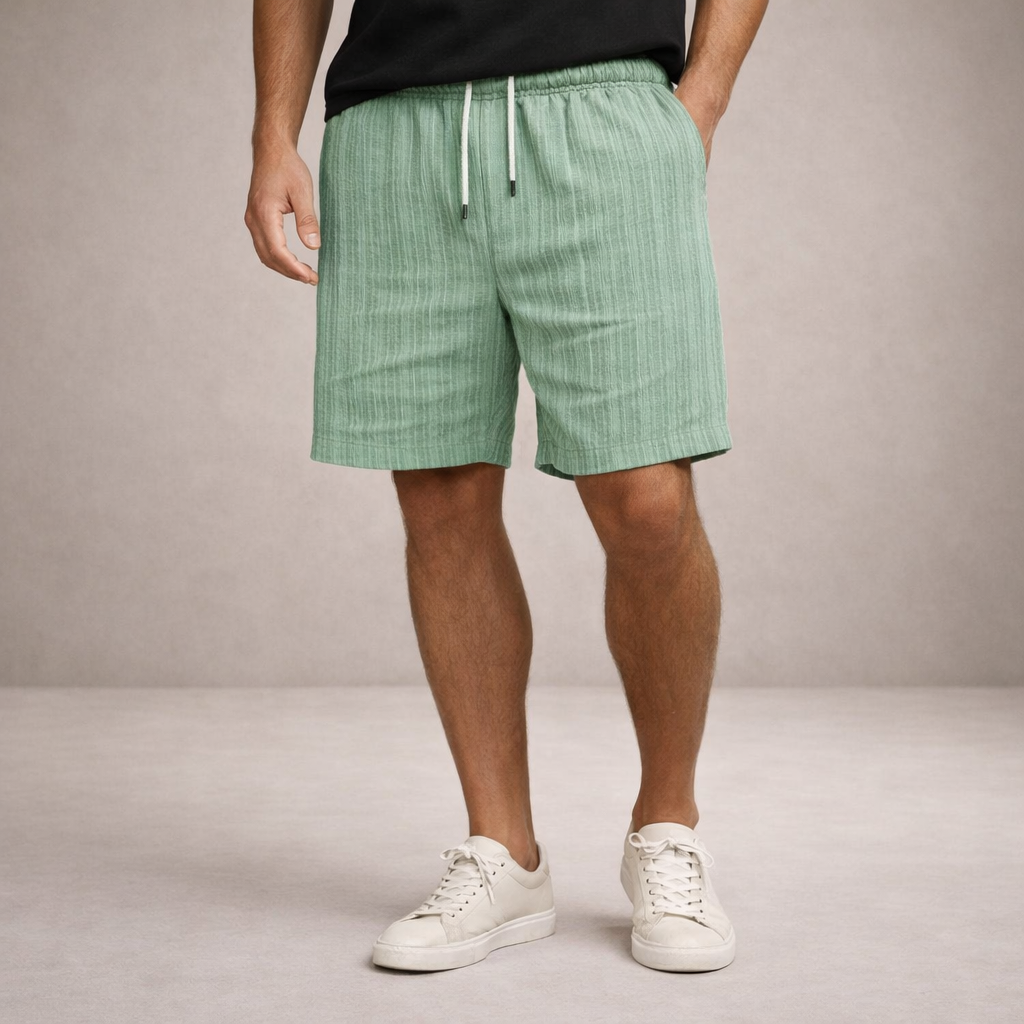 Stylish men's summer shorts with elastic drawstring, great for beach, travel & daily wear.