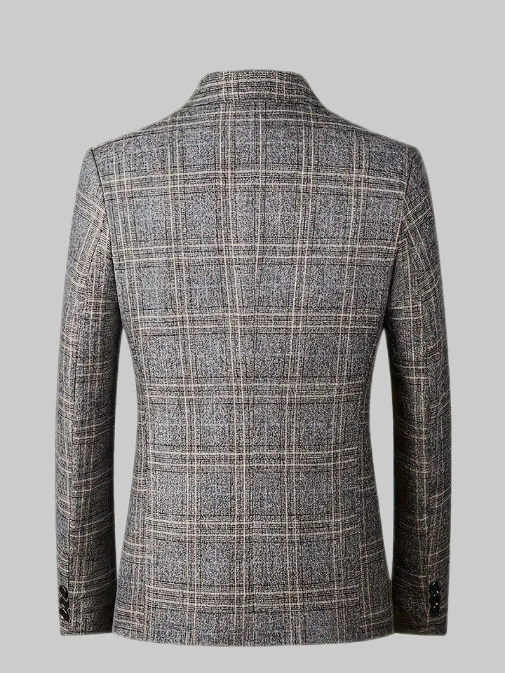 Heritage style men's checked blazer jacket, a sophisticated tailored piece for smart business & formal fashion.