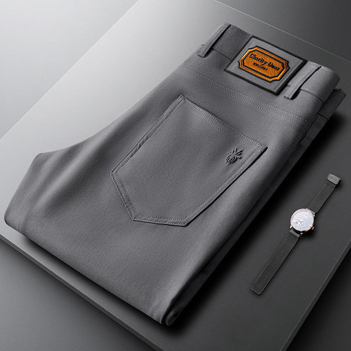 Men's tailored dark grey dress trousers, contemporary fit, perfect for formalwear or smart casual outfits