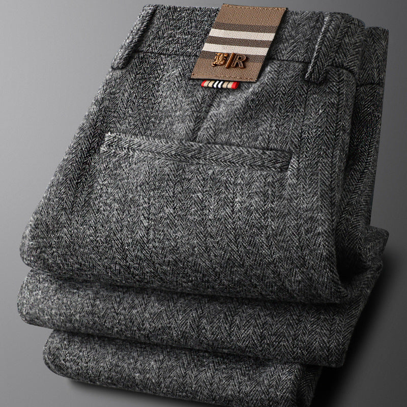 Modern fit men's dress pants in champagne, a stylish choice for any wardrobe.