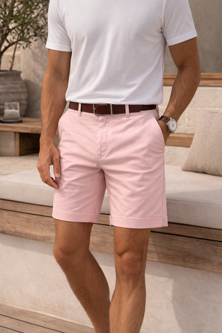 Men's tailored summer shorts for smart casual style, perfect for warm weather and everyday wear.