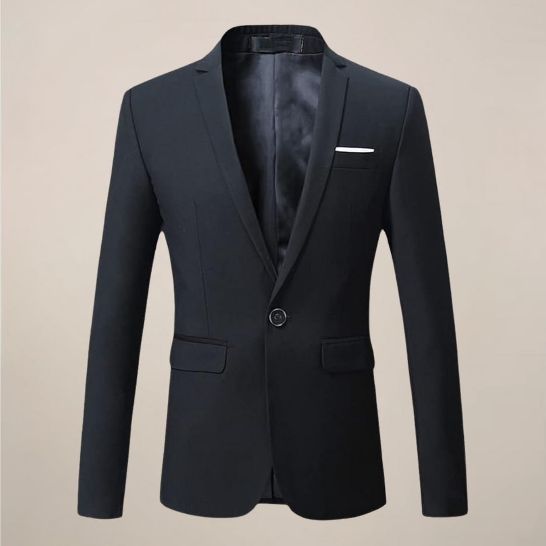 Men's tailored two-button blazer, ideal for business meetings, formal events, and professional occasionwear.