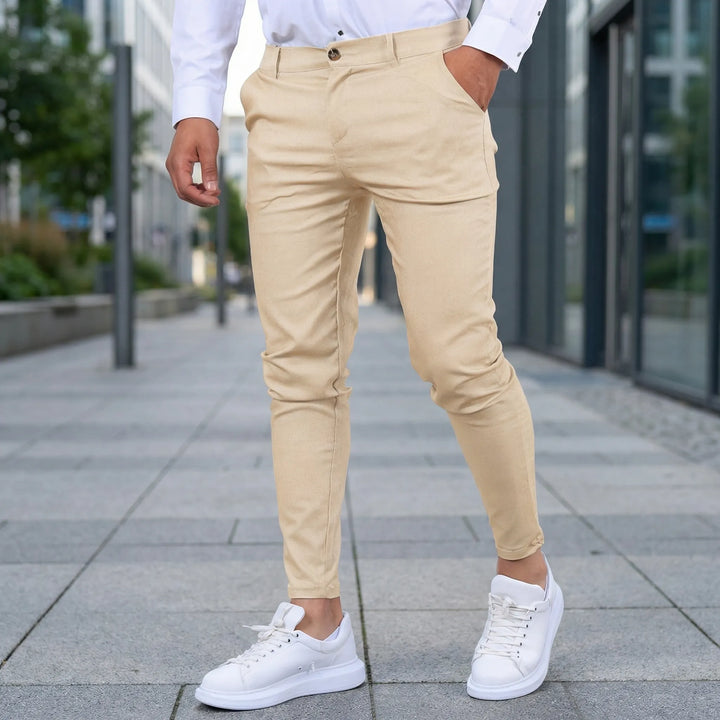 Men's Tapered Slim Fit Chino Pants, versatile for everyday wear.