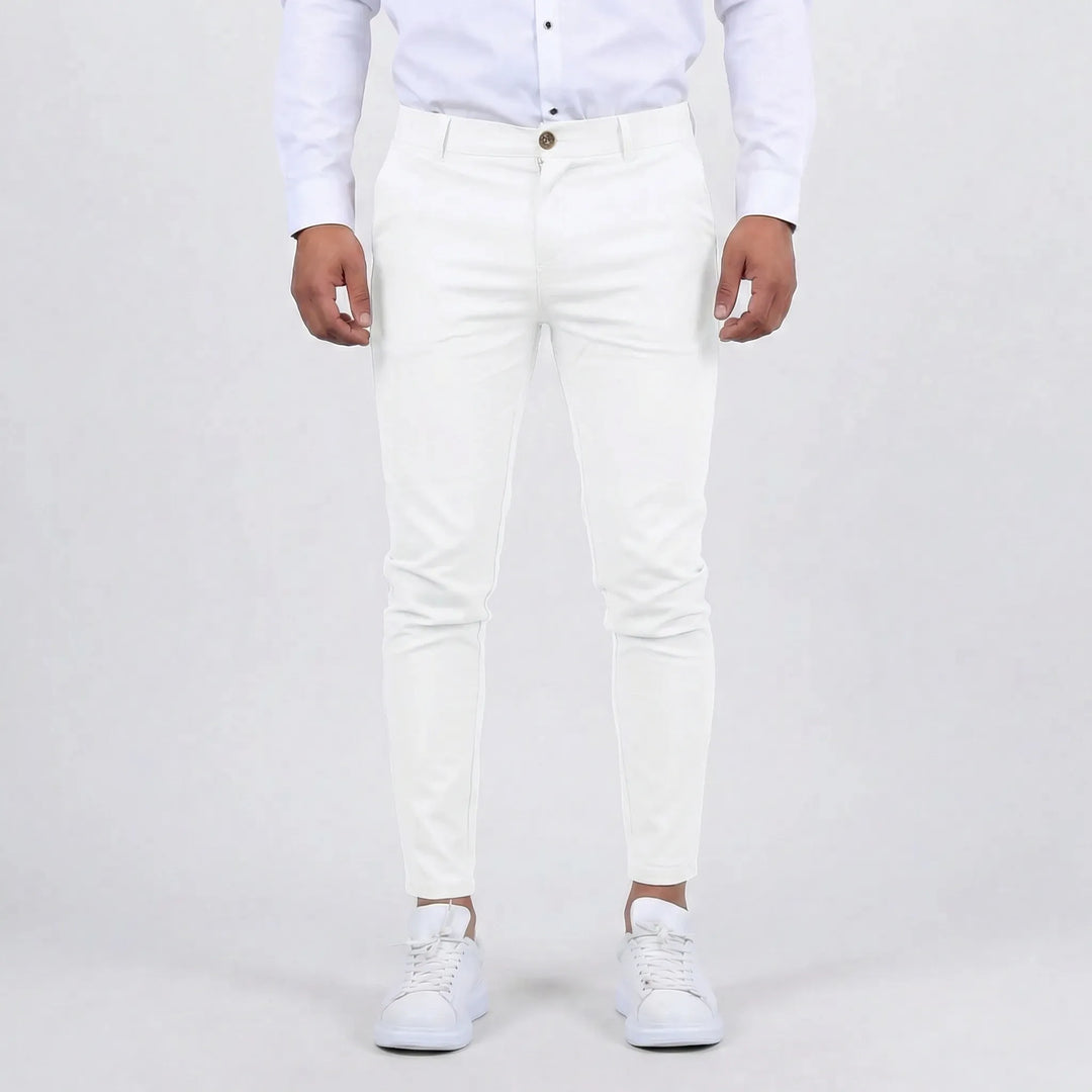 Smart casual men's tapered slim fit chino pants, a fashion essential.