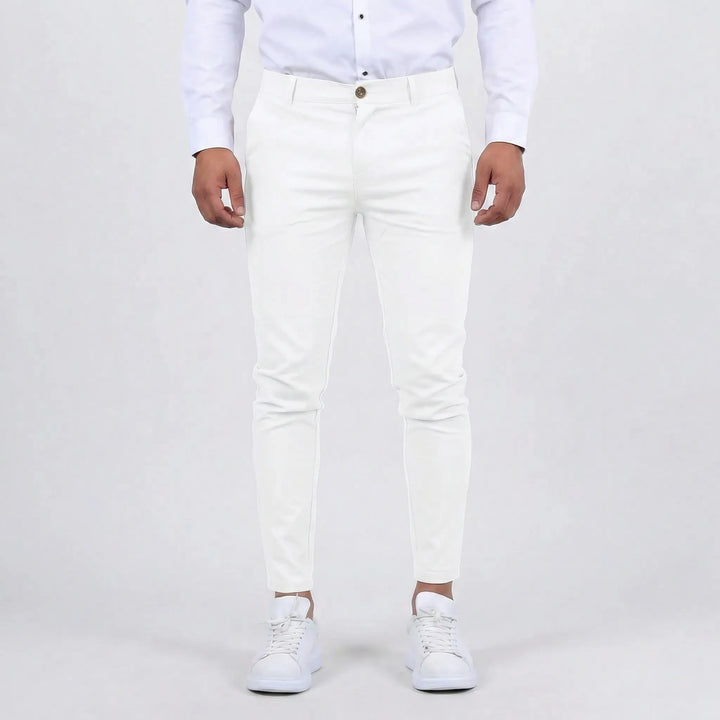 Smart casual men's tapered slim fit chino pants, a fashion essential.