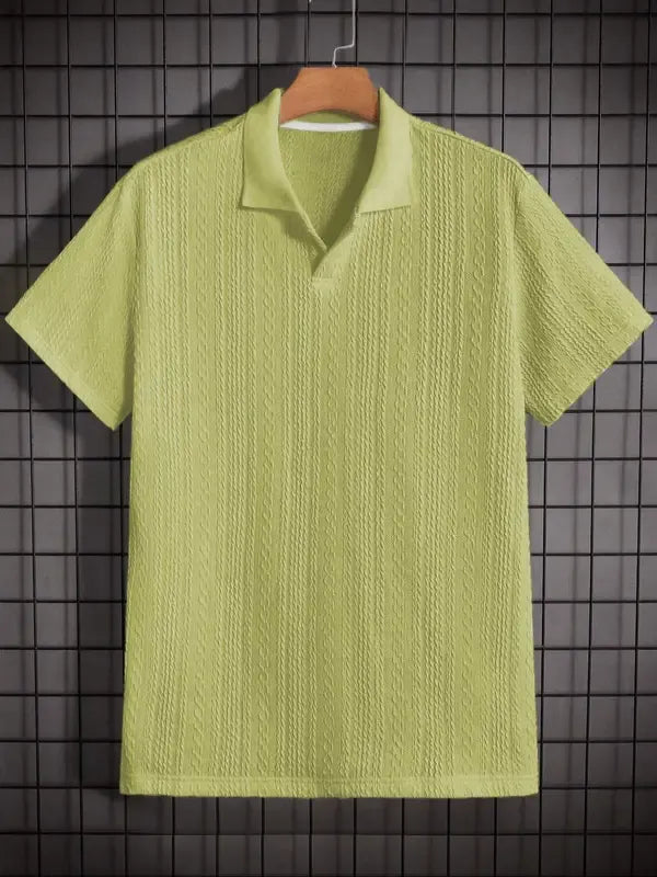 Comfortable men's cotton blend textured polo shirt, ideal for everyday wear
