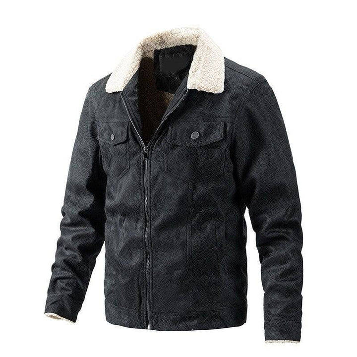 Winter men's jacket, thick lamb fleece, casual and warm, suitable for cold weather, turn-down collar
