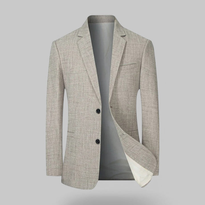 Elegant men's single-breasted business casual blazer, ideal as a formal jacket or modern fit office blazer.