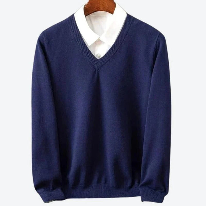 Classic men's ultra soft crew neck sweater, a versatile pullover for smart casual layering or winter menswear.