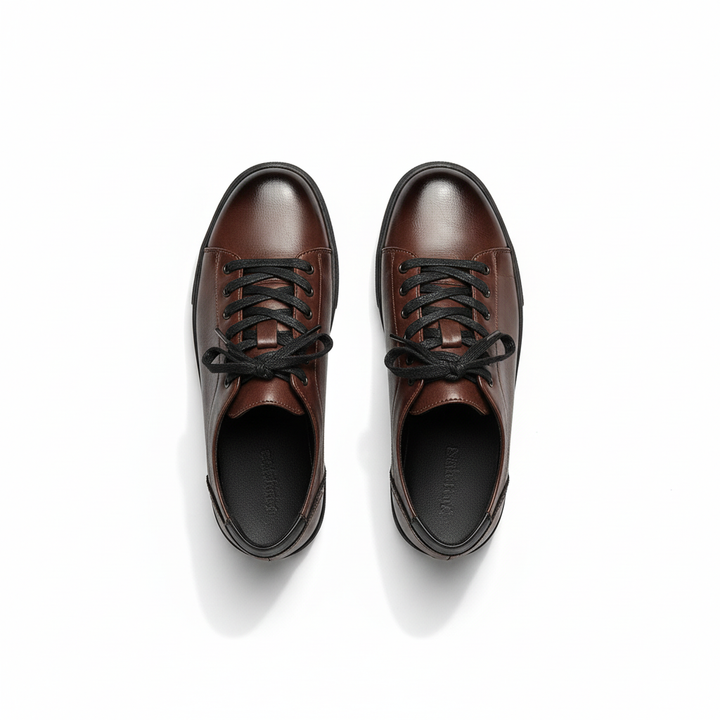 Men's versatile blue leather casual shoes, offering durability and everyday comfort