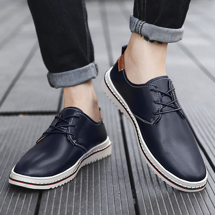 Comfortable men's urban lace-up loafers, beige, perfect for extended daily wear