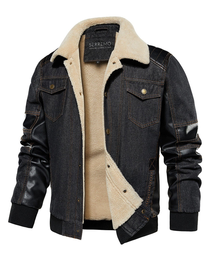 Men's Urban Nomad Adventure Jacket, rugged outerwear for men, front view with zippers and pockets.