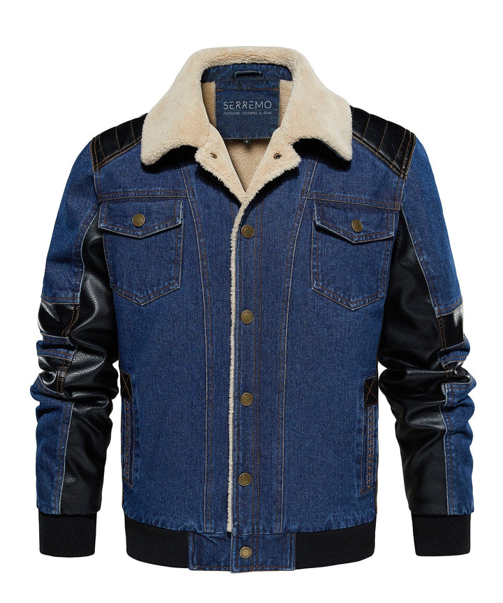 Close-up of Men's Urban Nomad Adventure Jacket fabric texture, showing waterproof and rugged material.