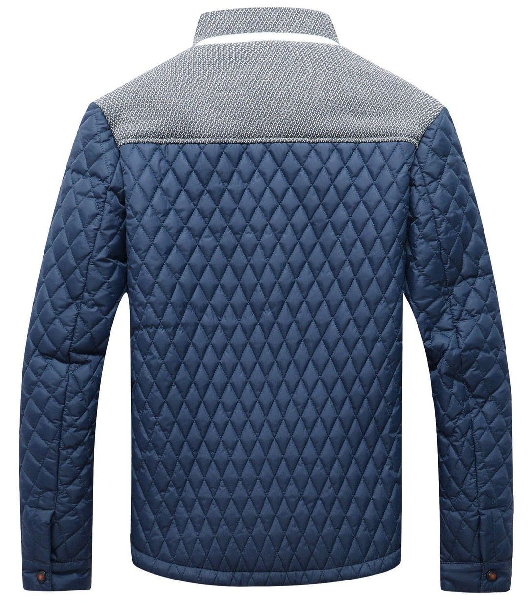 Casual men's urban jacket, person wearing it in a city setting, showcasing its style