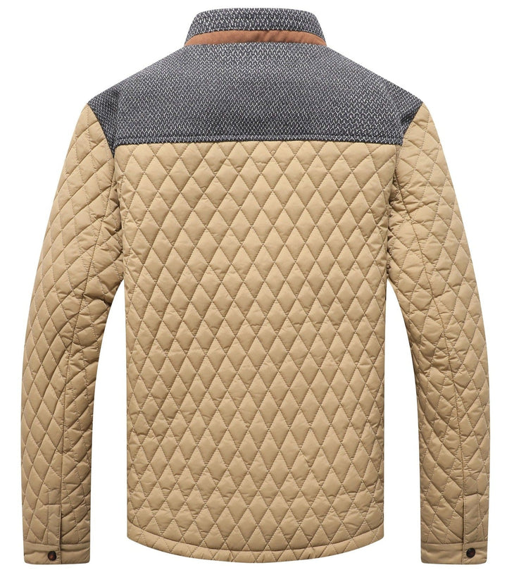 Lightweight polyester men's jacket, folded neatly, highlighting its packability and utility
