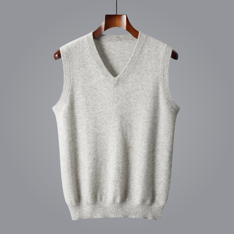 All-season men's knit V-neck vest, perfect for elevated smart casual and business outfits.
