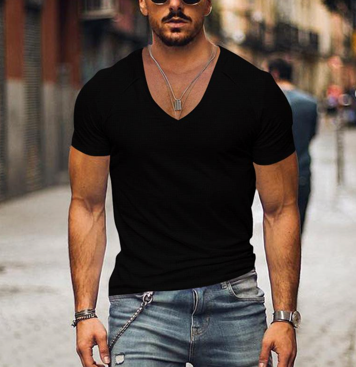 Men's V-neck t-shirt in classic fit, perfect for casual, comfortable everyday style.