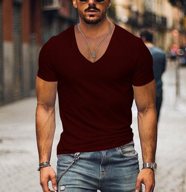 Everyday men's V-neck t-shirt offering ultimate comfort, classic fit, and versatile casual style.