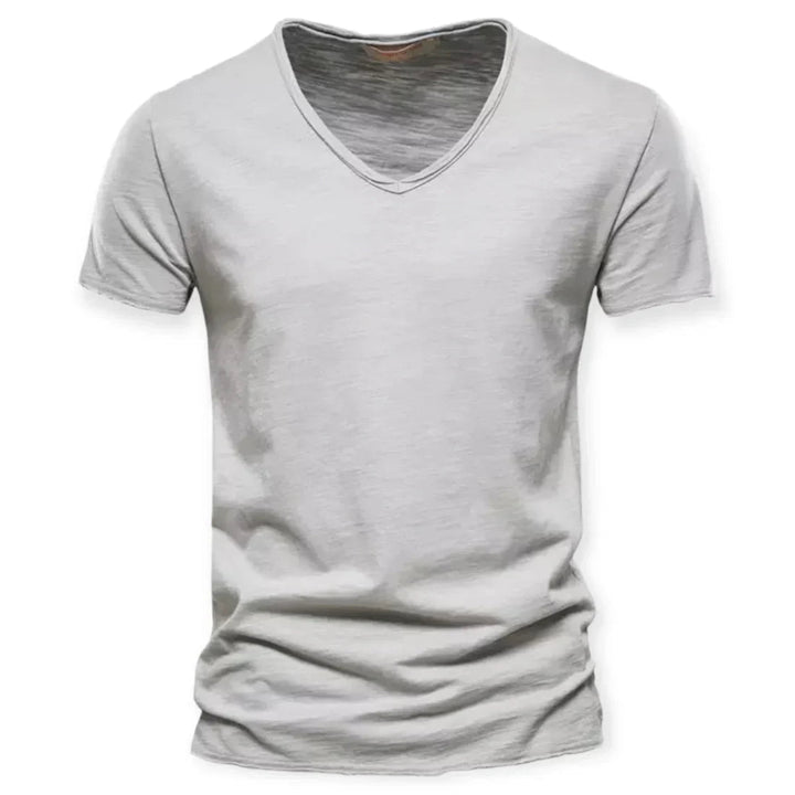 Comfortable men's V-neck t-shirt, a versatile short sleeve tee for breathable everyday wear.