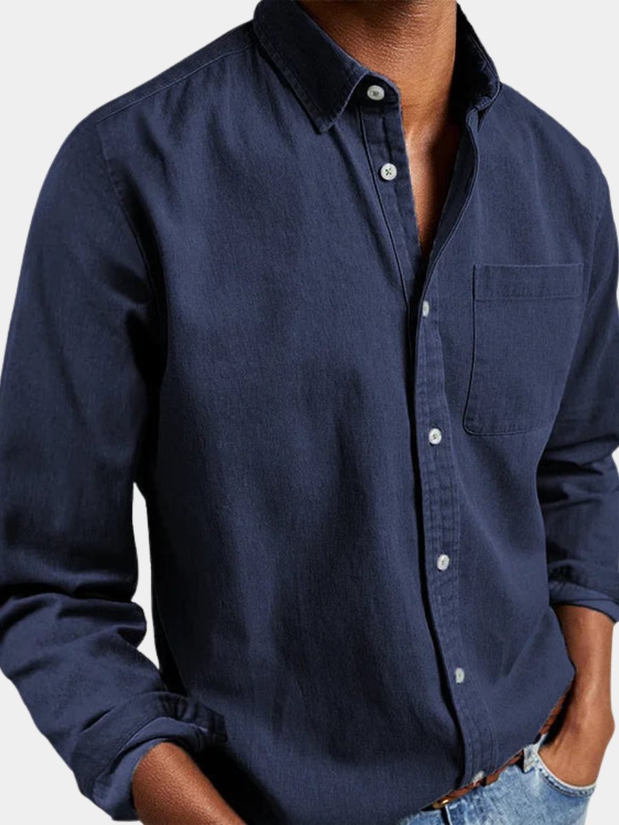 Men's versatile long-sleeve button-down shirt. Classic casual top for everyday style & comfort.