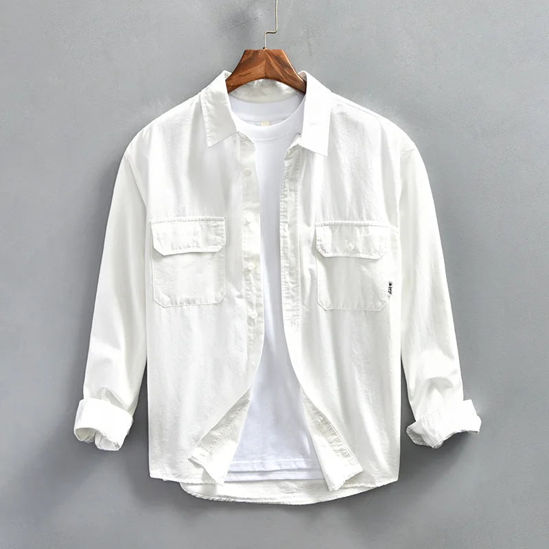 Classic men's button-up long sleeve shirt, offering comfort for all occasions.