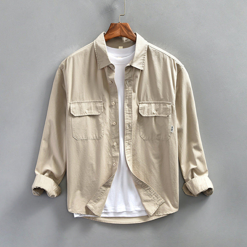 Casual men's long sleeve shirt with button-up front, great for daily fashion and comfort.