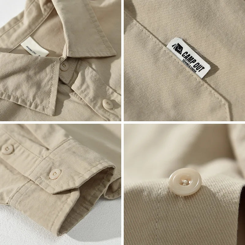 Modern men's versatile long sleeve shirt, perfect for smart casual or relaxed everyday wear.