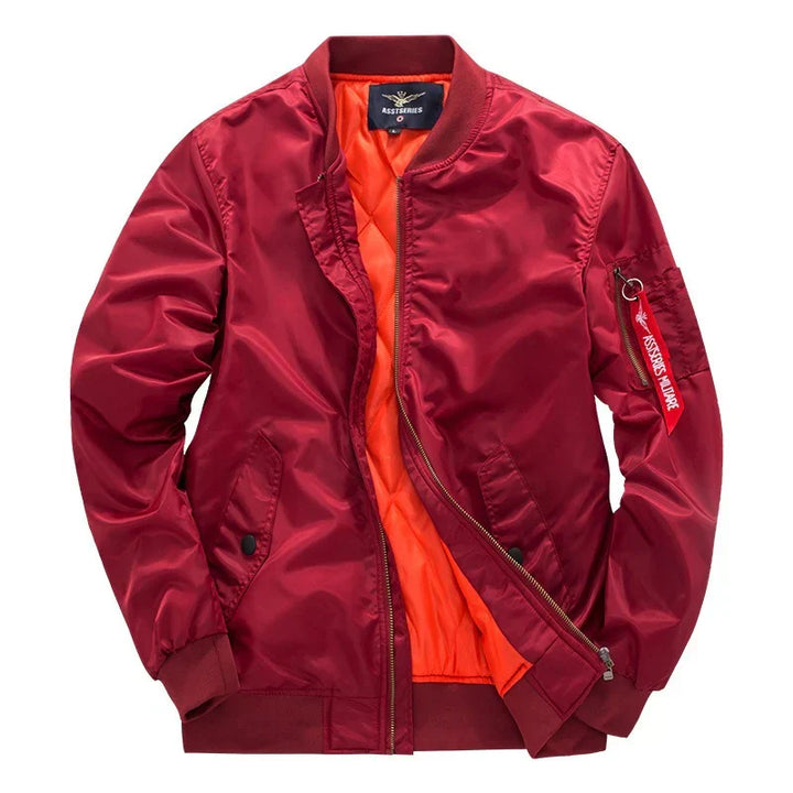Stylish men's casual outdoor jacket. Windbreaker and rain jacket for all-season comfort, featuring an adjustable hood.