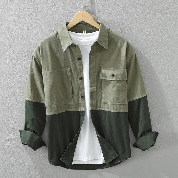 Men's versatile utility overshirt, perfect as a layering piece for everyday smart casual style.