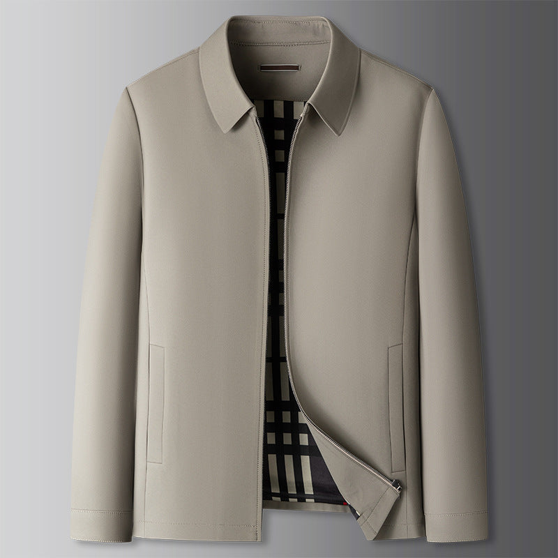 Men's versatile zip-up casual jacket, perfect everyday collared outerwear for a smart look.