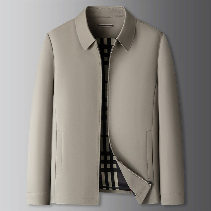 Men's versatile zip-up casual jacket, perfect everyday collared outerwear for a smart look.
